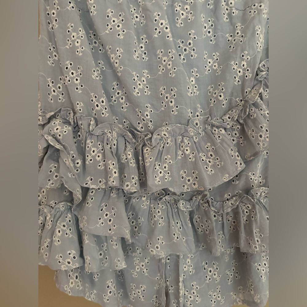 Olivaceous Eyelet Embroidered Floral Jumper Blue and White Size Small - Picture 3 of 8
